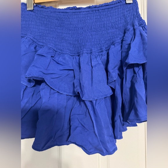 Royal Blue Ruffled Mini Skirt - Picture 2 of 3